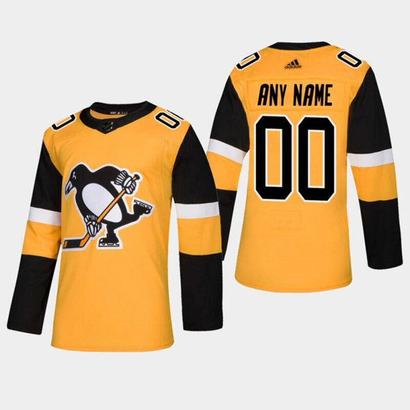 Men's Pittsburgh Penguins Custom Gold 2019 Stitched Jersey